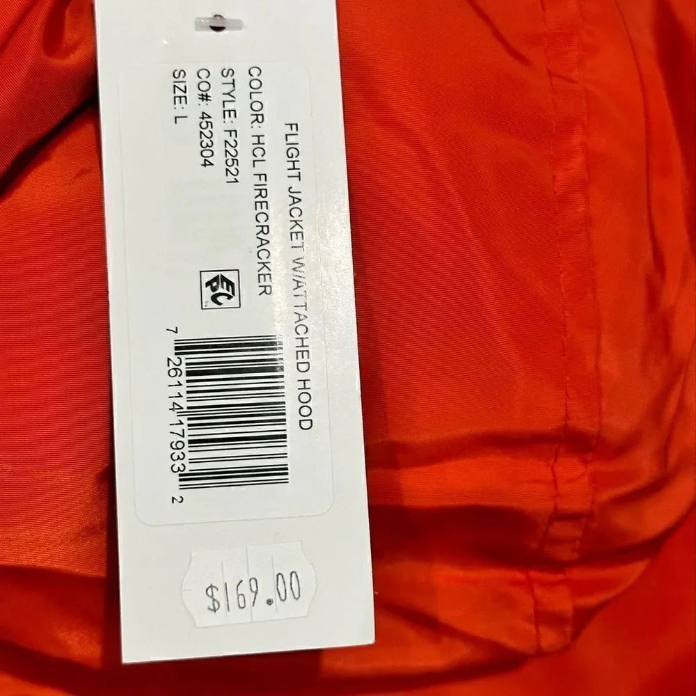 French Connection Flight Jacket in the Size Large in Orange Color - Picture 8 of 14